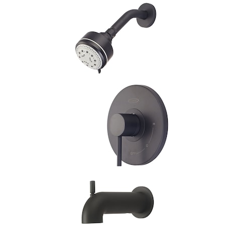 Pioneer Industries Single Handle Tub and Shower Trim Set in Matte Black T-4MT110-7S-MB